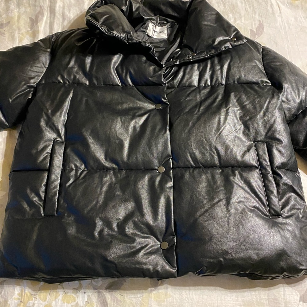 Faux-Leather Puffer Jacket - Picture 4 of 4